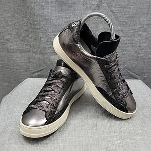 P448 John metallic low top sneakers women's SZ 40